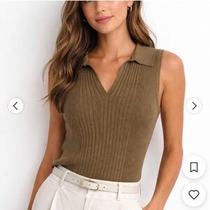 Banana Republic Olive Ribbed Tank Top